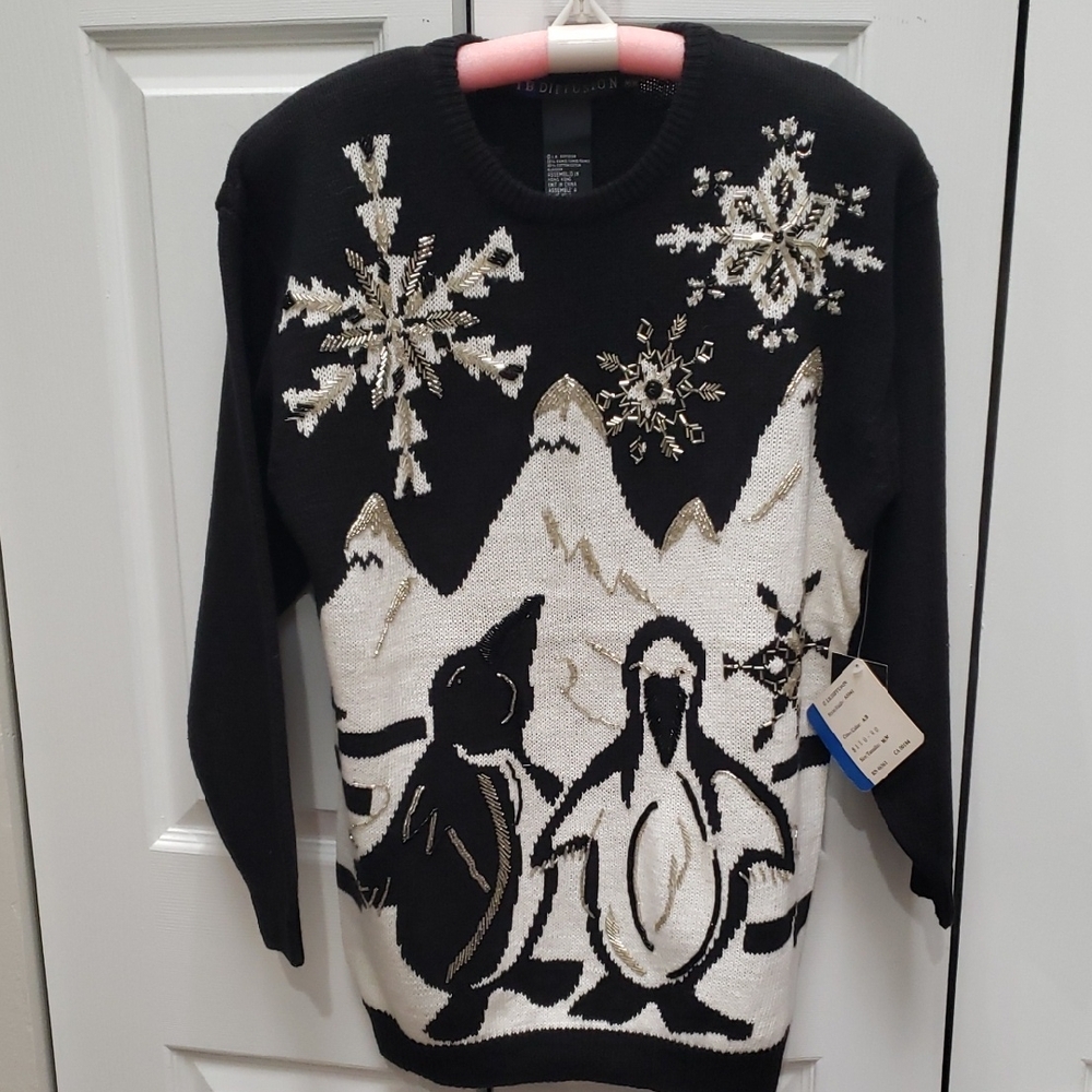 Black and White Penguin Sweater